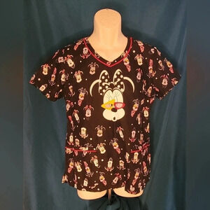Disney Women’s Minnie Mouse medium‎ nursing scrub top!